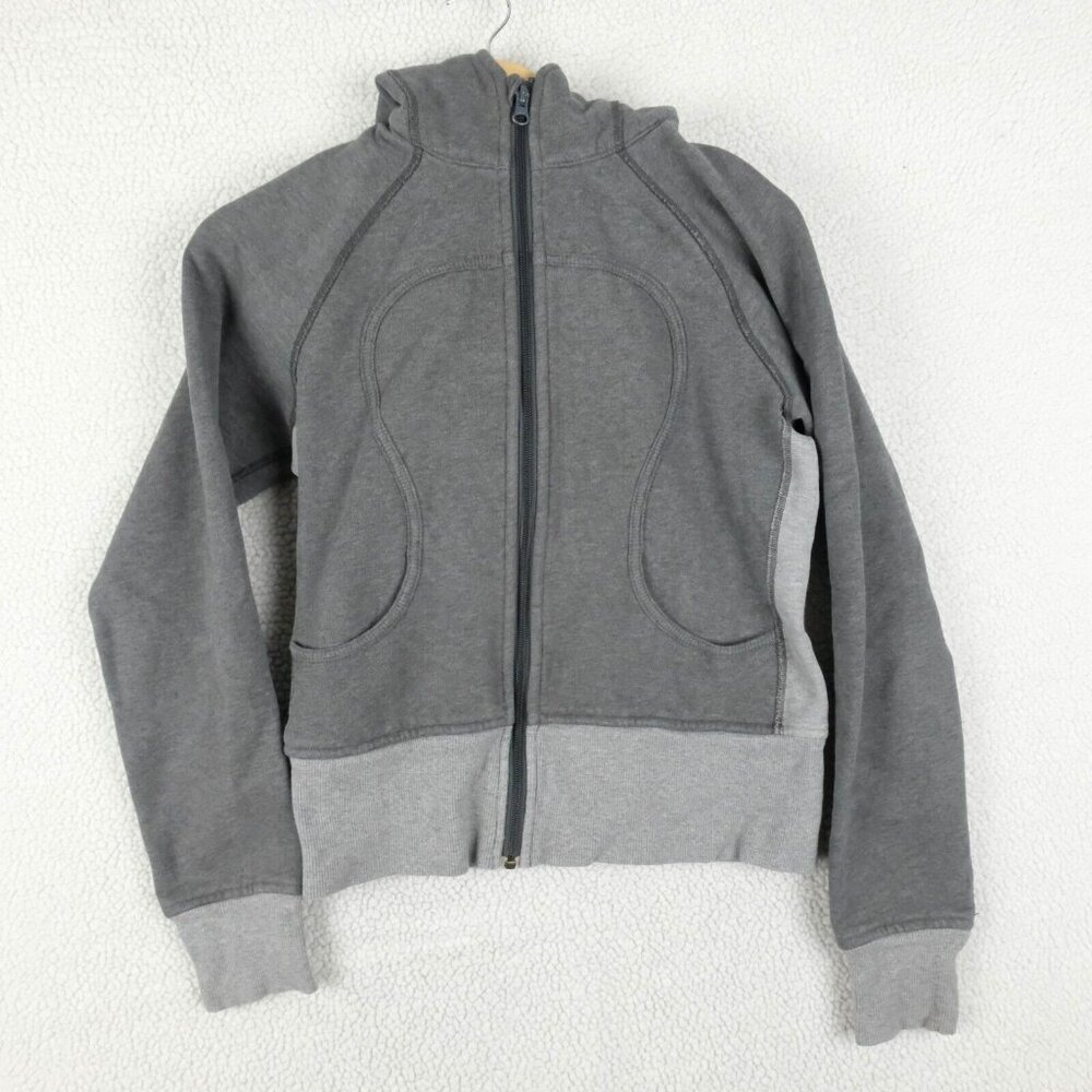 Lululemon Scuba Hoodie Womens 6 Full Zip Heavyweight Cropped Athletic Stretch